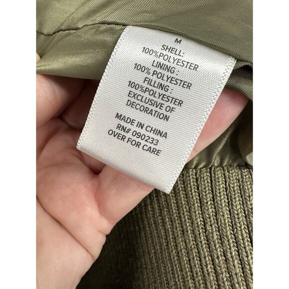 Pacsun‎ Bomber Jacket Mens Medium Army Green Casual Military - Picture 4 of 9